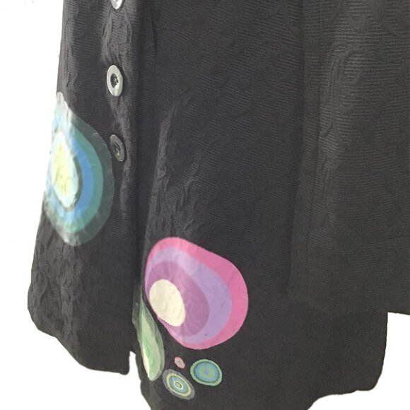 DESIGUAL Long Sleeve Brocade Patterned Collar Button-Down Coat - Picture 8 of 13